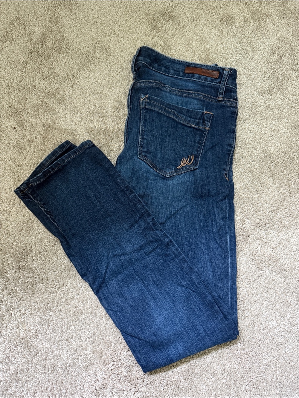 Express Dark Blue Skinny Jeans with Subtle Pocket Stitching